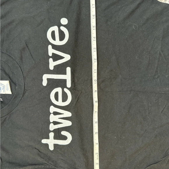 Black Polyester Cotton Classic Short Sleeve T-Shirt “Twelve Design” size M - Picture 8 of 10